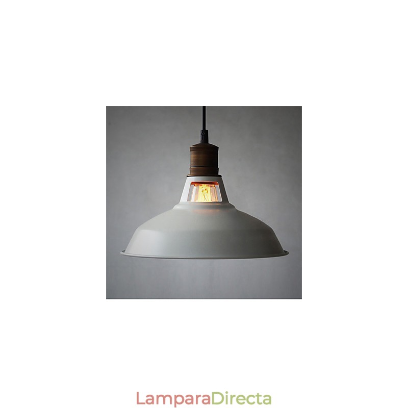 Lámpara colgante industrial vintage de metal mini, 1 luz, multicolor opcional