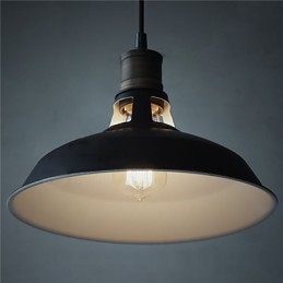 Lámpara colgante industrial vintage de metal mini, 1 luz, multicolor opcional