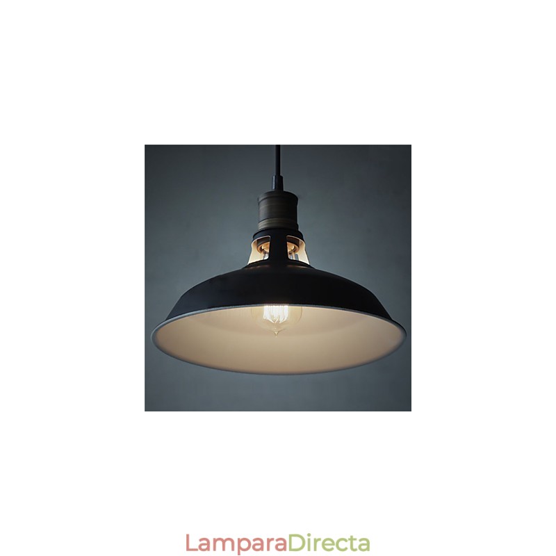Lámpara colgante industrial vintage de metal mini, 1 luz, multicolor opcional