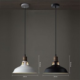 Lámpara colgante industrial vintage de metal mini, 1 luz, multicolor opcional
