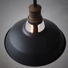 Lámpara colgante industrial vintage de metal mini, 1 luz, multicolor opcional