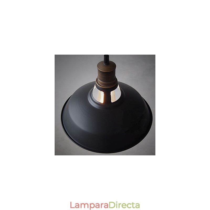 Lámpara colgante industrial vintage de metal mini, 1 luz, multicolor opcional