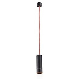 Lámpara colgante mini de 1 luz anodizada negra con aluminio