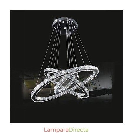 Lámparas de araña circulares regulables con cristal K9, blanco cálido y frío, con control remoto. Lámparas de araña circulares regulables con cristal K9, blanco cálido y frío, con control remoto.