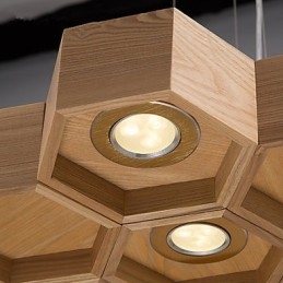 Lámparas colgantes de madera rústica de bambú