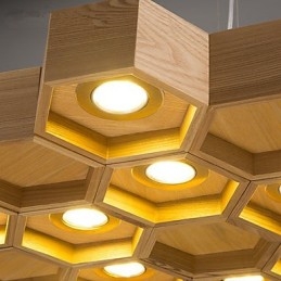 Lámparas colgantes de madera rústica de bambú