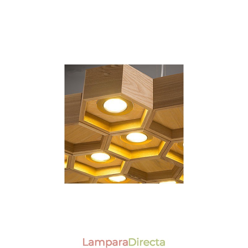 Lámparas colgantes de madera rústica de bambú