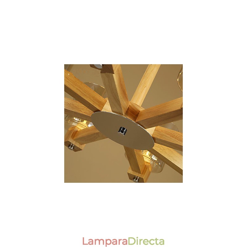 Lámparas colgantes de madera rústica de bambú