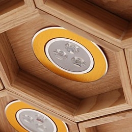 Lámparas colgantes de madera rústica de bambú