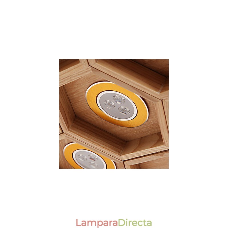 Lámparas colgantes de madera rústica de bambú