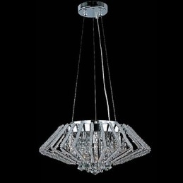 Lámpara colgante de cristal de acero inoxidable con forma de diamante y 9 luces