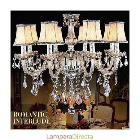 Gran candelabro de cristal de 8 brazos, lámpara de cristal de lujo, lámpara de cristal de moda. Gran candelabro de cristal de 8 brazos, lámpara de cristal de lujo, lámpara de cristal de moda.