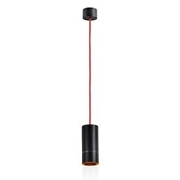 Lámpara colgante mini de 1 luz anodizada negra con aluminio