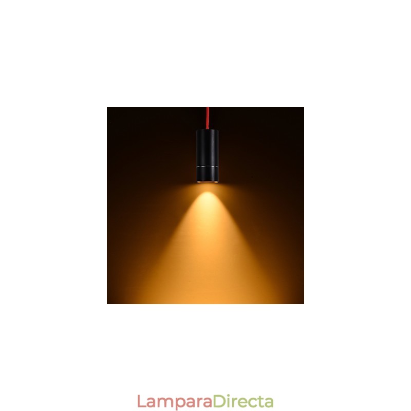 Lámpara colgante mini de 1 luz anodizada negra con aluminio