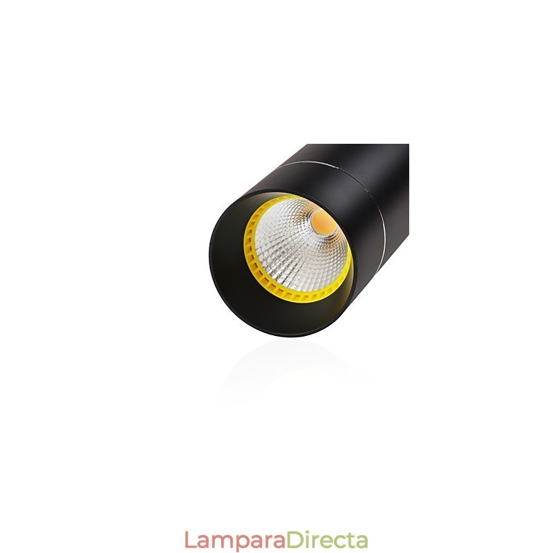 Lámpara colgante mini de 1 luz anodizada negra con aluminio