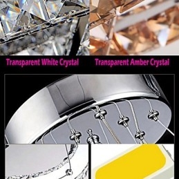 Lámpara de araña colgante de cristal K9 transparente o ámbar con forma de corazón doble, lámparas de techo