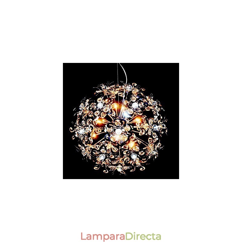 Lámpara colgante moderna contemporánea de cristal cromado
