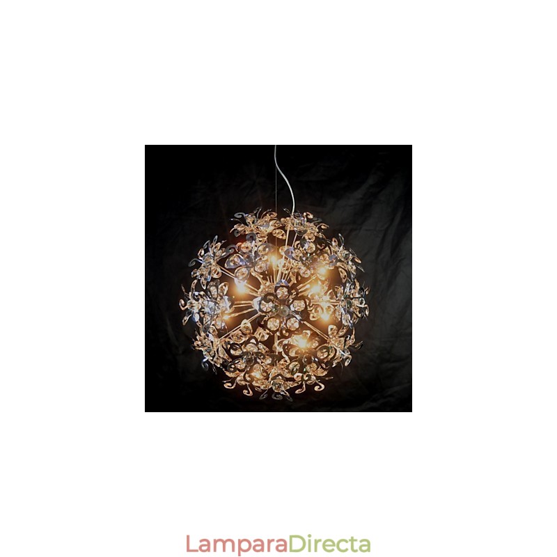Lámpara colgante moderna contemporánea de cristal cromado
