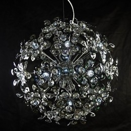 Lámpara colgante moderna contemporánea de cristal cromado