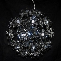 Lámpara colgante moderna contemporánea de cristal cromado