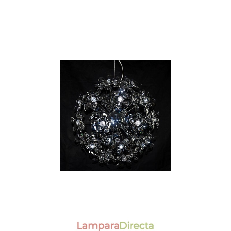 Lámpara colgante moderna contemporánea de cristal cromado