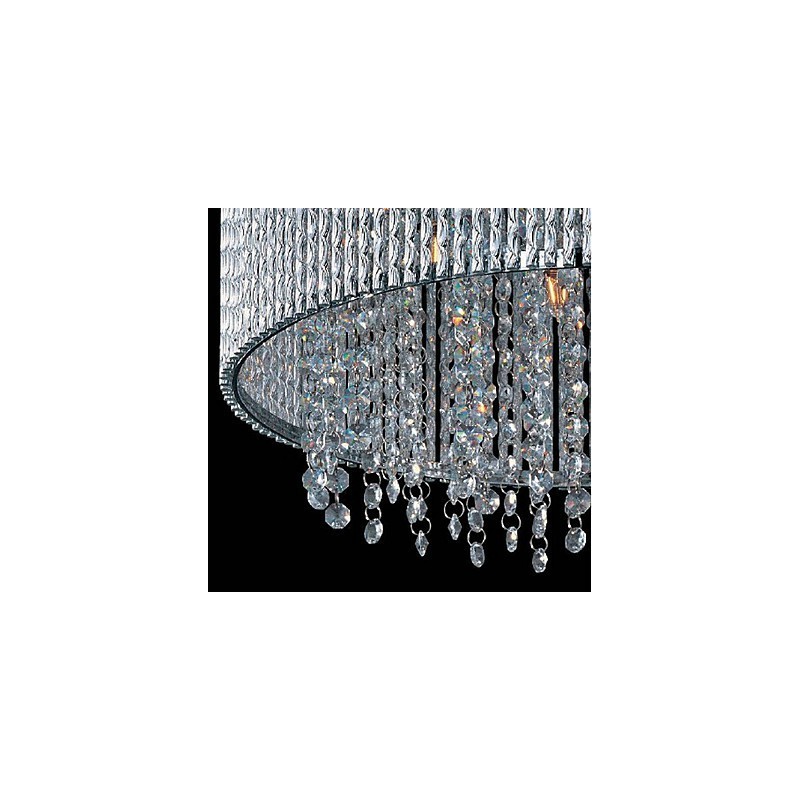 Lámpara colgante de cristal con 7 luces en forma de cilindro