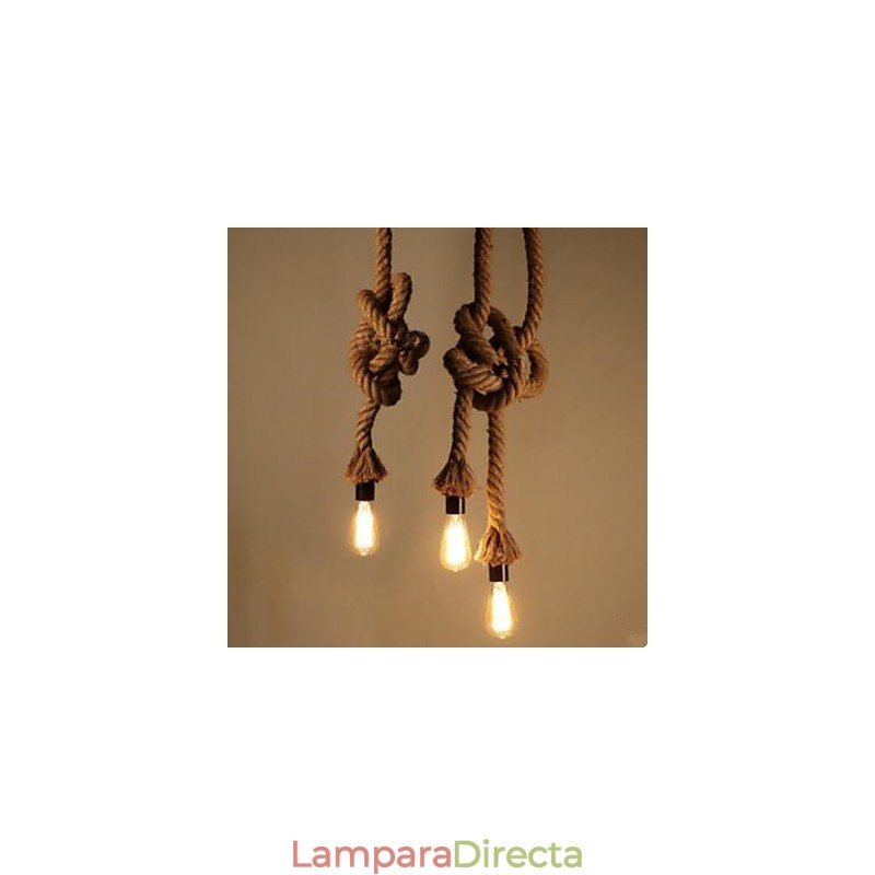 Lámpara de araña creativa de cuerda de cáñamo