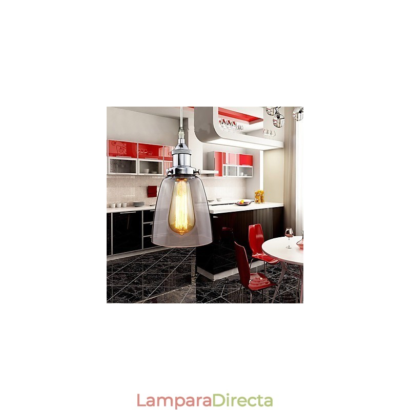 Lámpara colgante Edison de estilo industrial retro vintage de vidrio cromado moderno para cafetería o porche