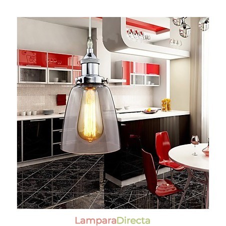 Lámpara colgante Edison de estilo industrial retro vintage de vidrio cromado moderno para cafetería o porche Lámpara colgante Edison de estilo industrial retro vintage de vidrio cromado moderno para cafetería o porche