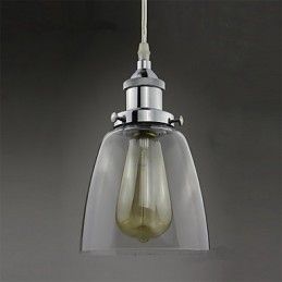 Lámpara colgante Edison de estilo industrial retro vintage de vidrio cromado moderno para cafetería o porche