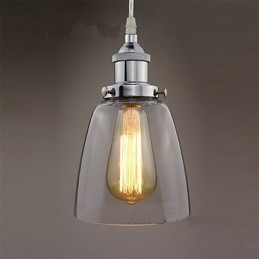 Lámpara colgante Edison de estilo industrial retro vintage de vidrio cromado moderno para cafetería o porche
