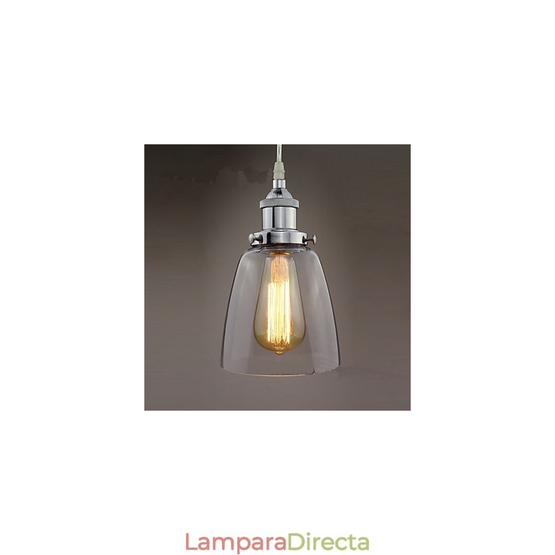 Lámpara colgante Edison de estilo industrial retro vintage de vidrio cromado moderno para cafetería o porche