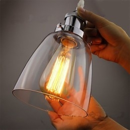 Lámpara colgante Edison de estilo industrial retro vintage de vidrio cromado moderno para cafetería o porche