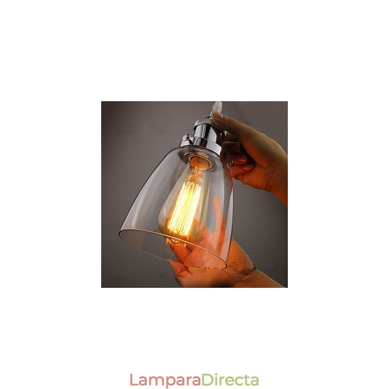 Lámpara colgante Edison de estilo industrial retro vintage de vidrio cromado moderno para cafetería o porche
