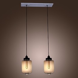 Lámpara colgante moderna de cristal con dos luces y diseño de botella transparente
