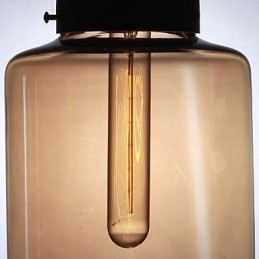 Lámpara colgante moderna de cristal con dos luces y diseño de botella transparente