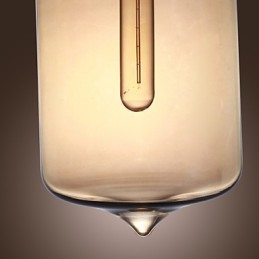 Lámpara colgante moderna de cristal con dos luces y diseño de botella transparente