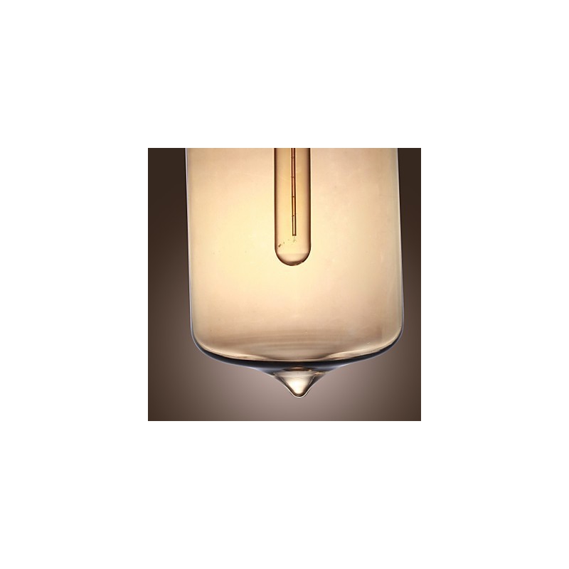 Lámpara colgante moderna de cristal con dos luces y diseño de botella transparente