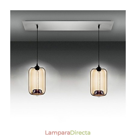 Lámpara colgante moderna de cristal transparente con 2 luces y diseño de burbujas Lámpara colgante moderna de cristal transparente con 2 luces y diseño de burbujas