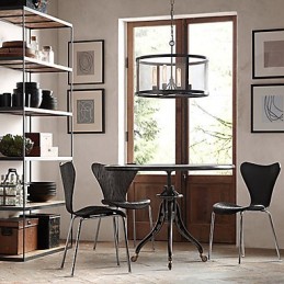Lámpara colgante de 4 luces con pantalla transparente