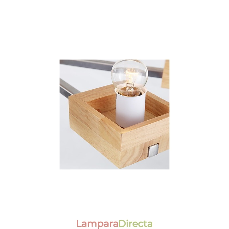 Lámparas colgantes de madera rústica de bambú