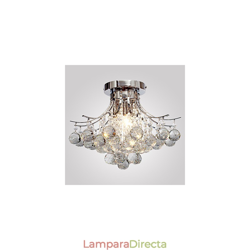 Lámpara de araña moderna de cristal de 3 luces