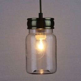 Lámpara colgante de vidrio galvanizado estilo campestre para garaje