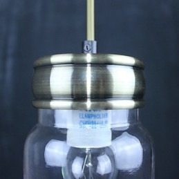 Lámpara colgante de vidrio galvanizado estilo campestre para garaje