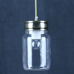 Lámpara colgante de vidrio galvanizado estilo campestre para garaje
