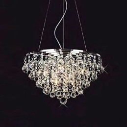 Lámpara colgante de cristal con forma redonda de 8 luces