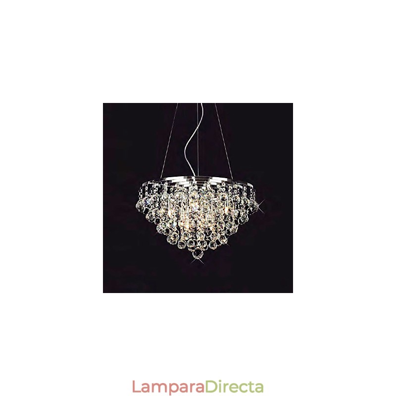 Lámpara colgante de cristal con forma redonda de 8 luces