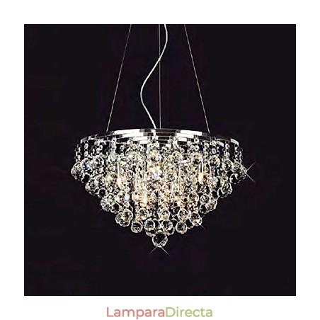Lámpara colgante de cristal con forma redonda de 8 luces Lámpara colgante de cristal con forma redonda de 8 luces