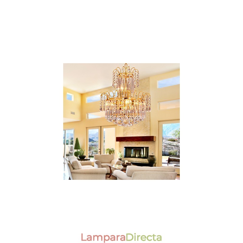 Lámpara de araña de cristal de lujo con 7 luces