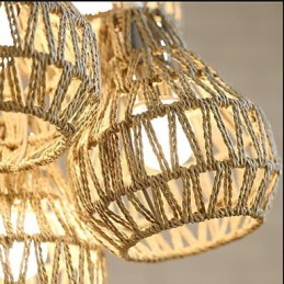 Lámpara de araña de 5 luces con diseño retro creativo de cuerda de jaula
